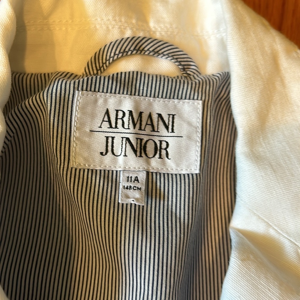 Armani Junior Boy’s White Jacket Size 11 - Picture 2 of 3